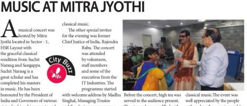 An evening of hindustani classical music at mitrajyothi
